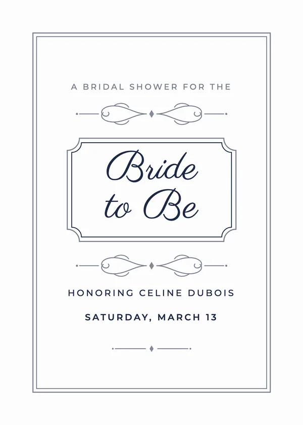Bride to Be — Calligraphy & Script bridal shower invitation