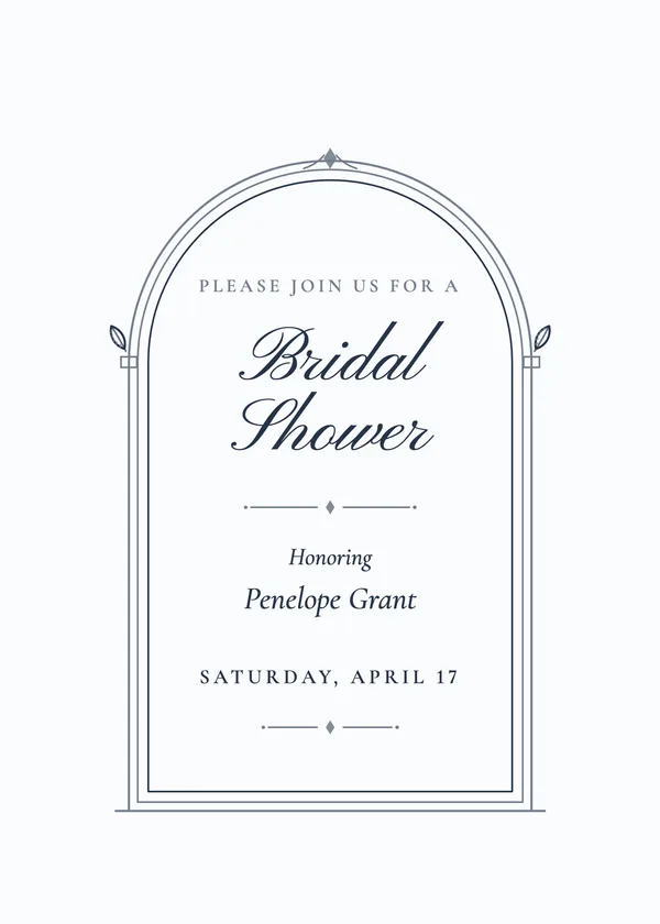 Arched Window — Gilded Frames & Crests bridal shower invitation