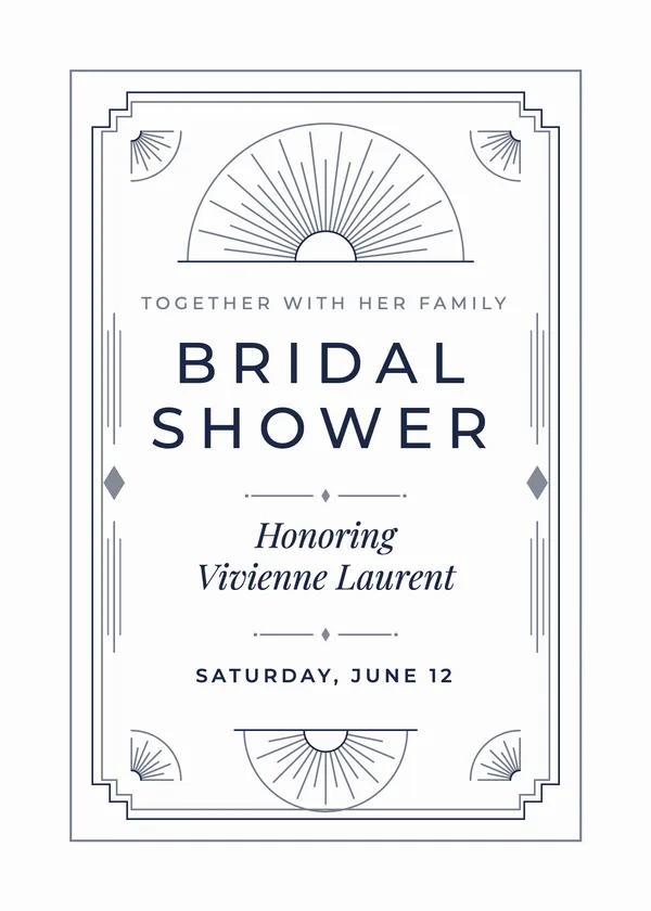 Art Deco Fan — Art Deco bridal shower invitation