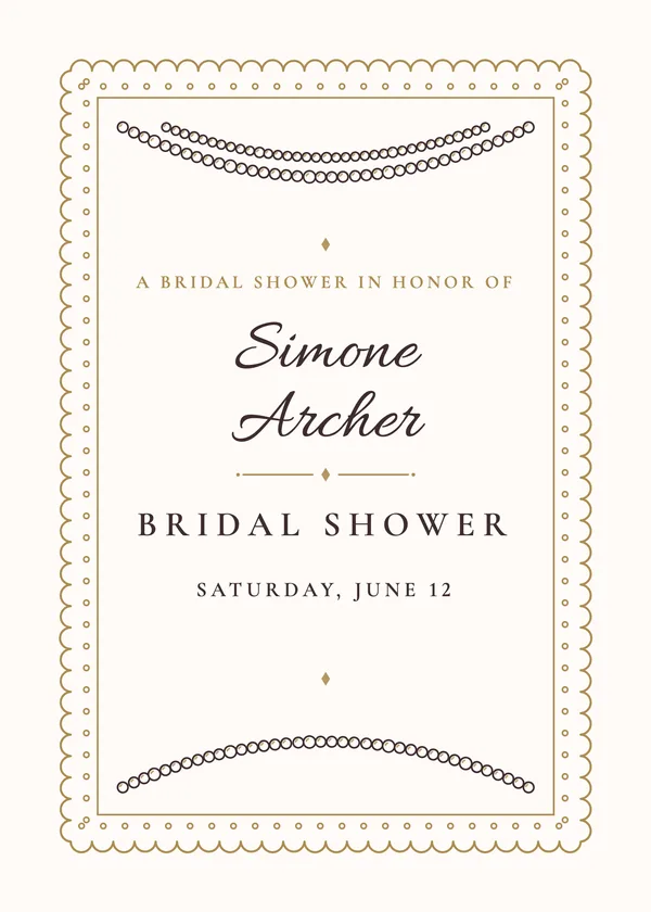 Lace & Pearls — Heirloom Lace & Pearls bridal shower invitation