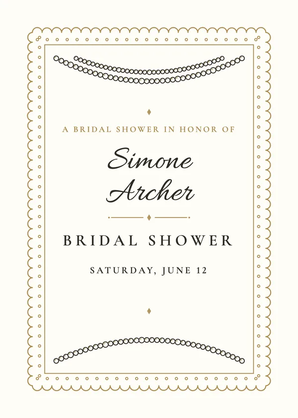 Lace & Pearls — Heirloom Lace & Pearls bridal shower invitation