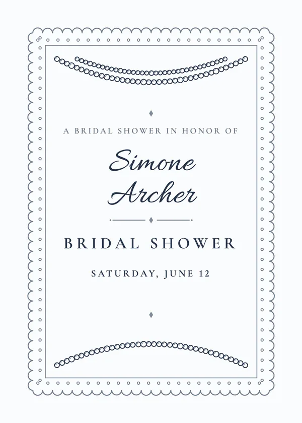 Lace & Pearls — Heirloom Lace & Pearls bridal shower invitation