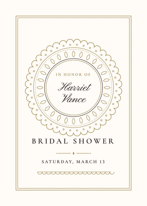 Lace Doily — Heirloom Lace & Pearls bridal shower invitation