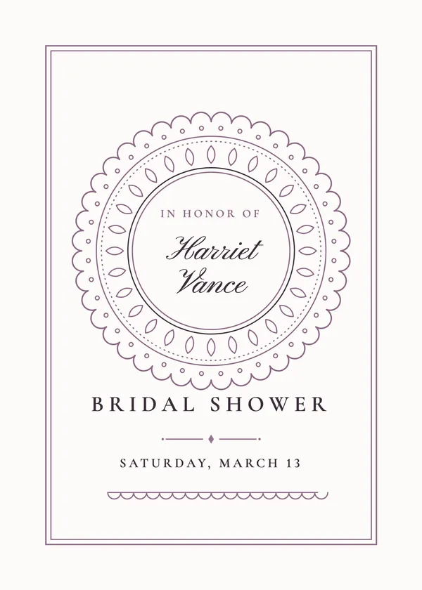 Lace Doily — Heirloom Lace & Pearls bridal shower invitation