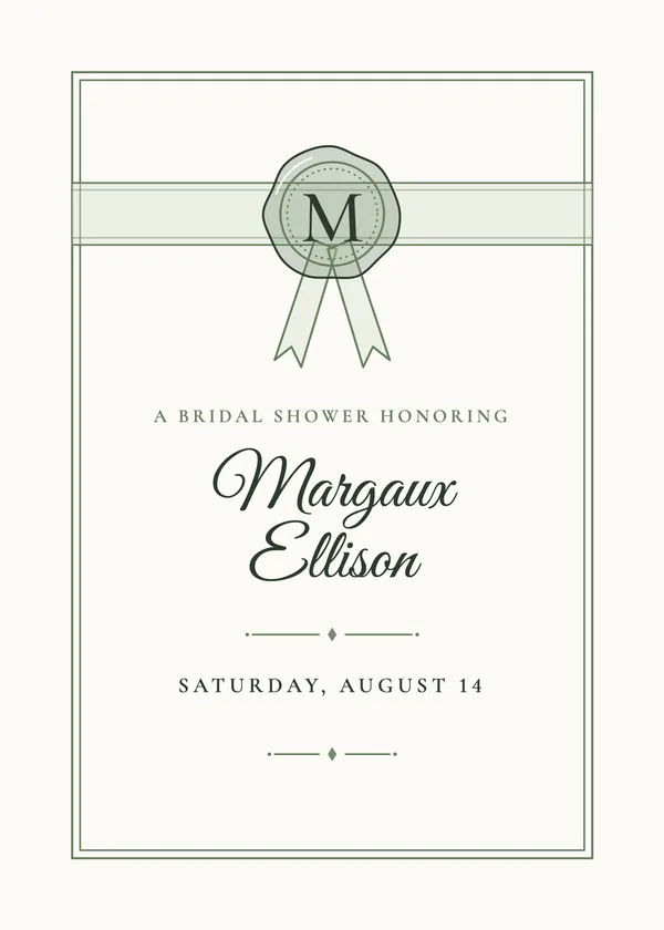 Wax Seal & Ribbon — Wax Seal & Ribbon bridal shower invitation