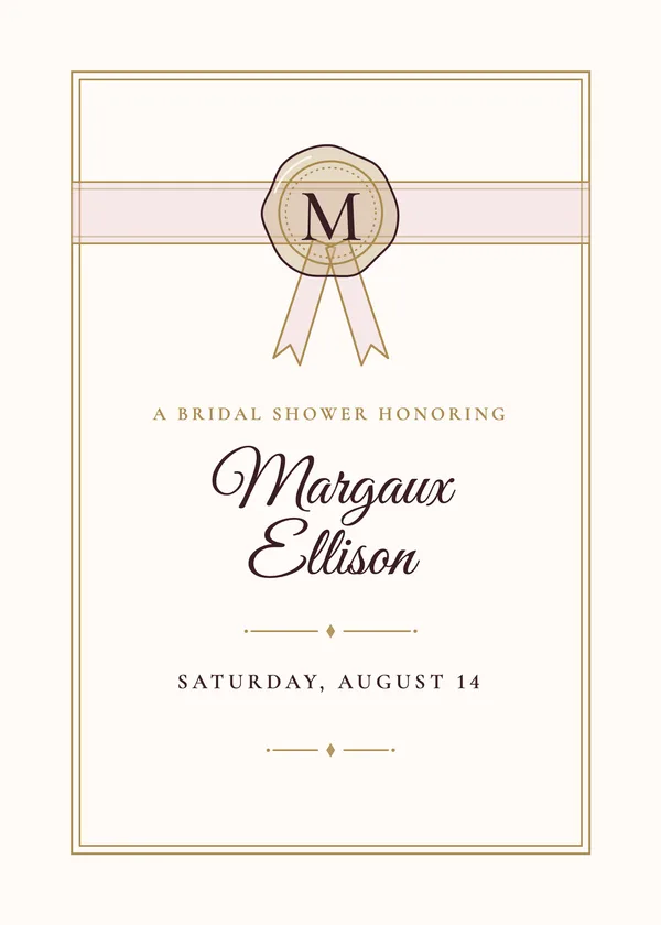 Wax Seal & Ribbon — Wax Seal & Ribbon bridal shower invitation