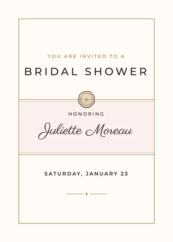 Vellum Band — Wax Seal & Ribbon bridal shower invitation