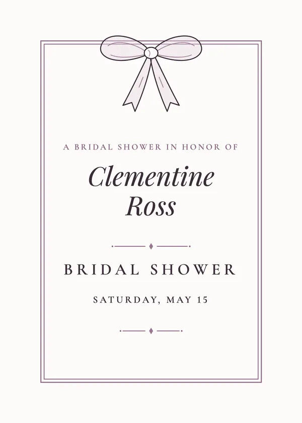 Ribbon Bow — Wax Seal & Ribbon bridal shower invitation