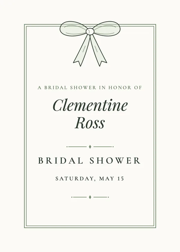 Ribbon Bow — Wax Seal & Ribbon bridal shower invitation