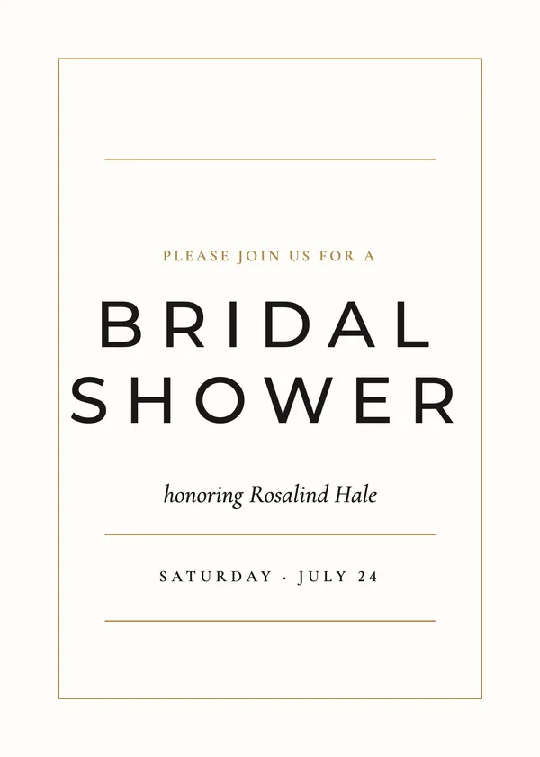 Oversized Block — Modern Minimal bridal shower invitation