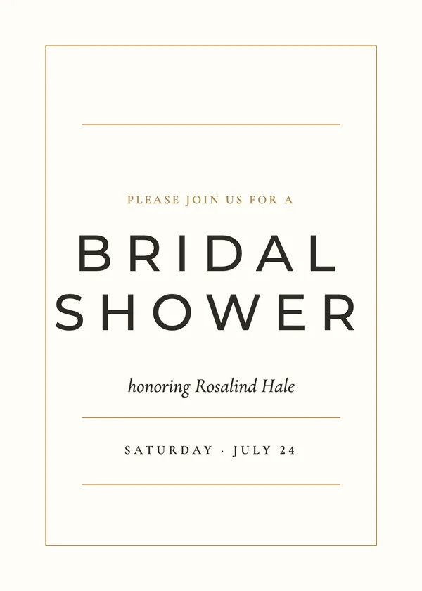 Oversized Block — Modern Minimal bridal shower invitation