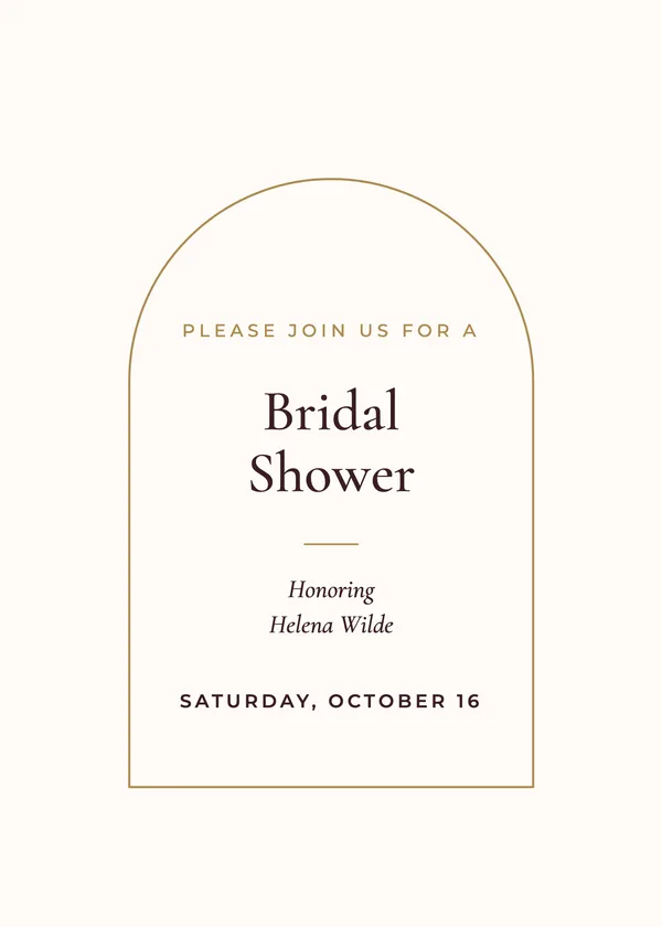 Single Arch — Modern Minimal bridal shower invitation