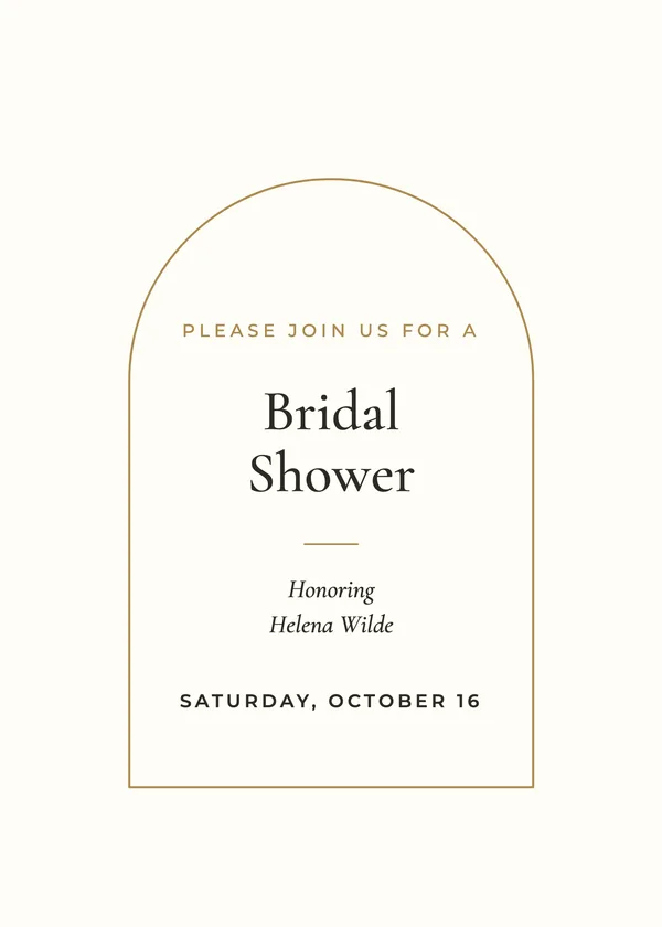 Single Arch — Modern Minimal bridal shower invitation