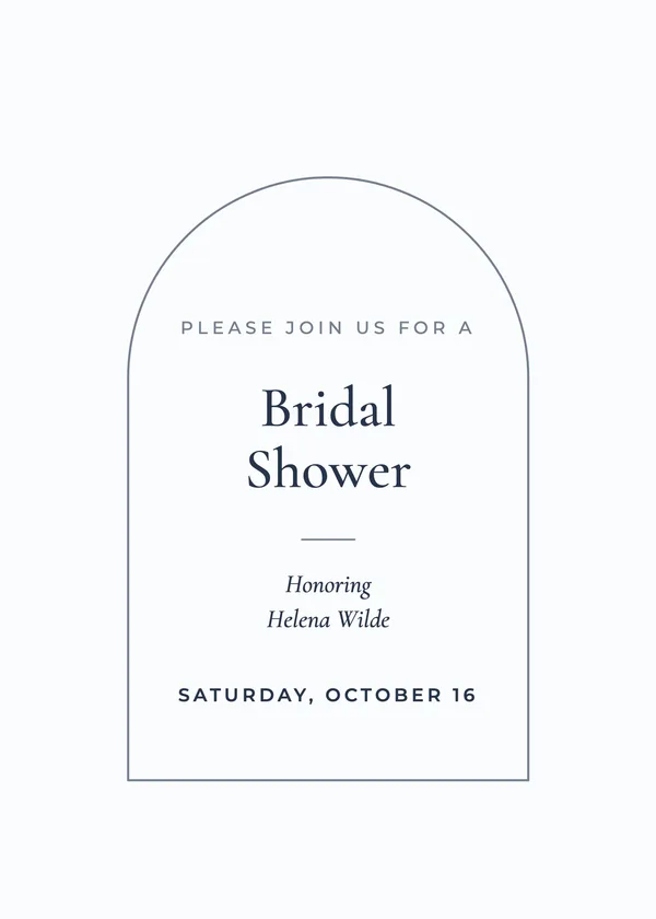 Single Arch — Modern Minimal bridal shower invitation