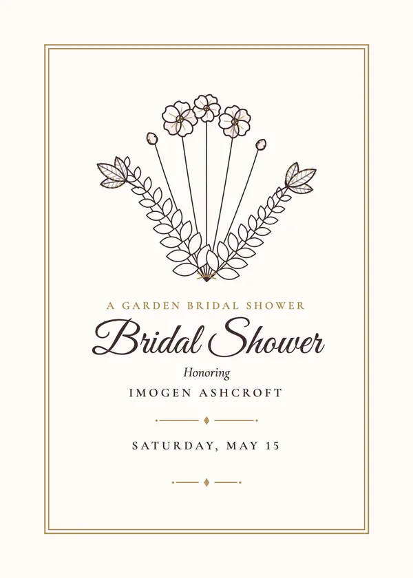 Pressed Flowers — Botanical Plate bridal shower invitation