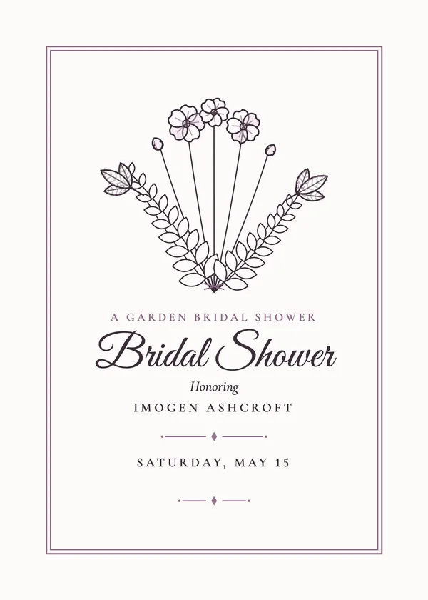 Pressed Flowers — Botanical Plate bridal shower invitation