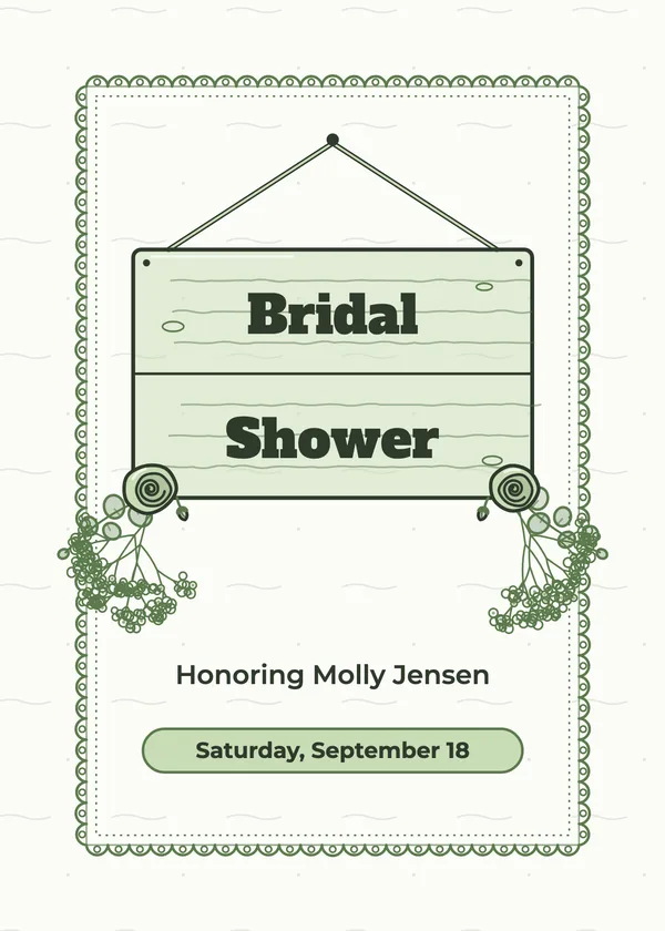Wood Sign & Lace — Rustic Wood & Lace bridal shower invitation