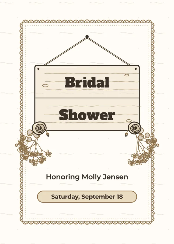 Wood Sign & Lace — Rustic Wood & Lace bridal shower invitation