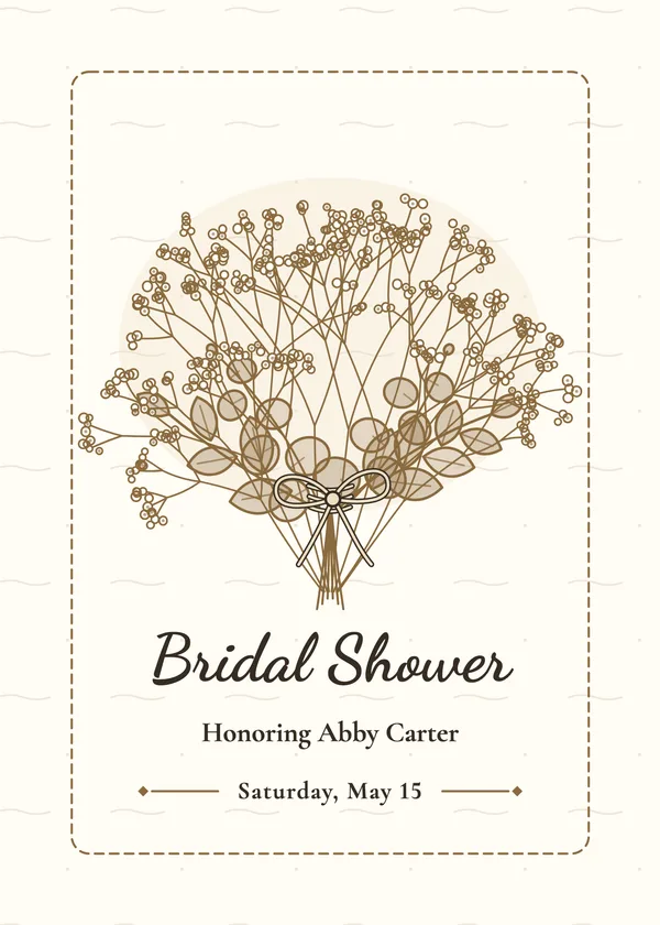 Baby's Breath & Twine — Rustic Wood & Lace bridal shower invitation