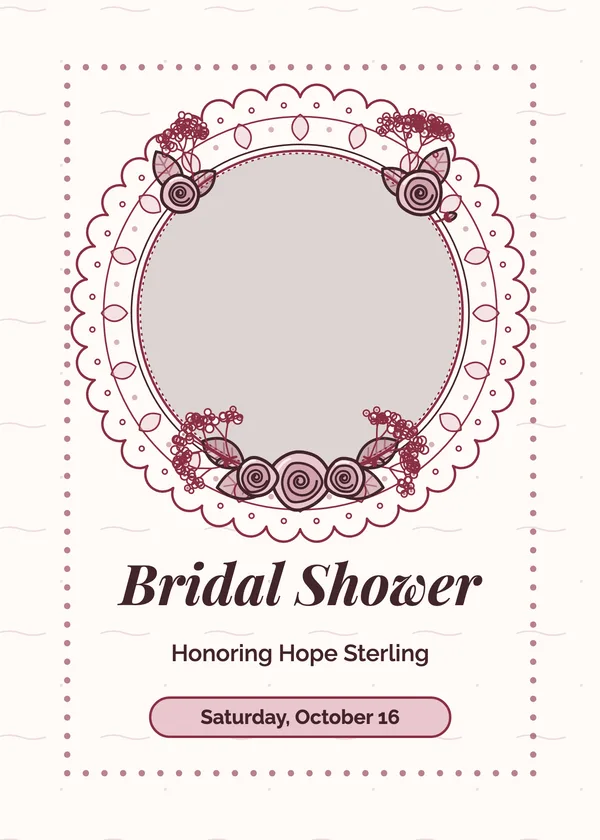 Lace Doily — Rustic Wood & Lace bridal shower invitation with a photo window