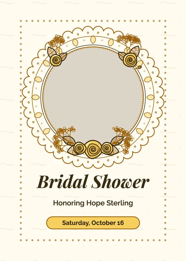 Lace Doily — Rustic Wood & Lace bridal shower invitation with a photo window