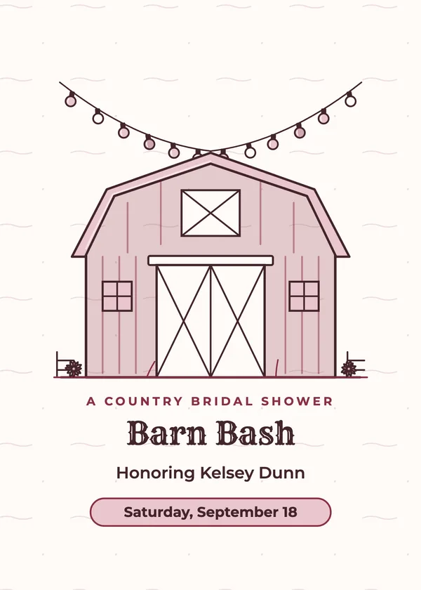 Red Barn — Barn & Farmhouse bridal shower invitation