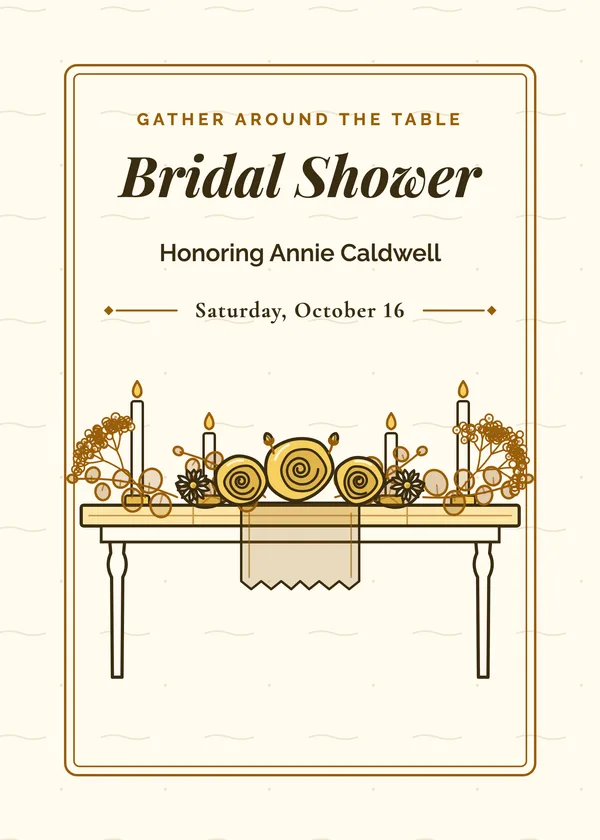 Farmhouse Table — Barn & Farmhouse bridal shower invitation