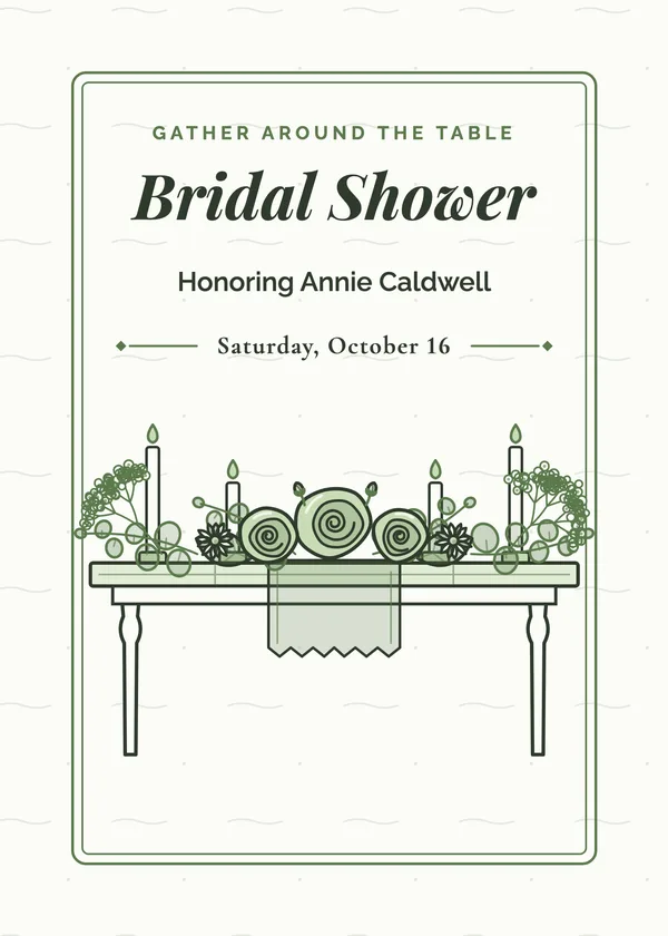 Farmhouse Table — Barn & Farmhouse bridal shower invitation