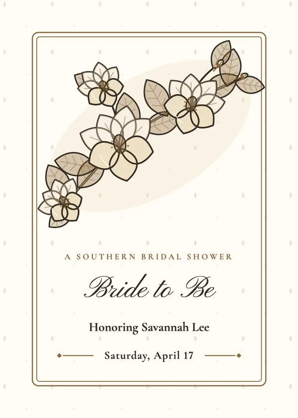 Magnolia Branch — Southern Magnolia bridal shower invitation