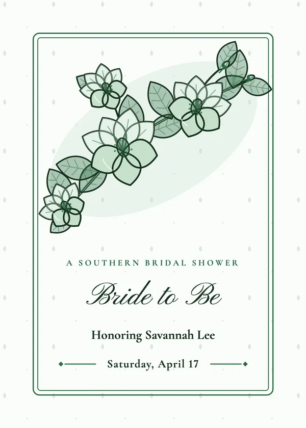 Magnolia Branch — Southern Magnolia bridal shower invitation
