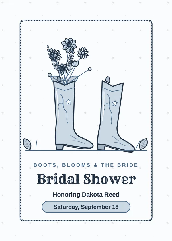 Cowgirl Boots — Boots & Western bridal shower invitation
