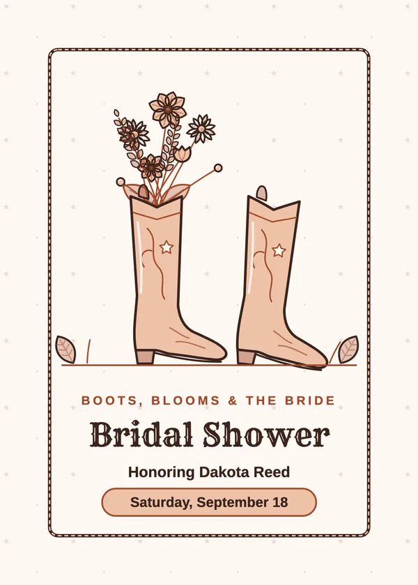 Cowgirl Boots — Boots & Western bridal shower invitation