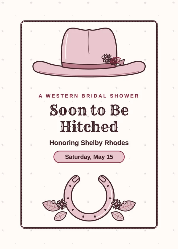 Hat & Horseshoe — Boots & Western bridal shower invitation