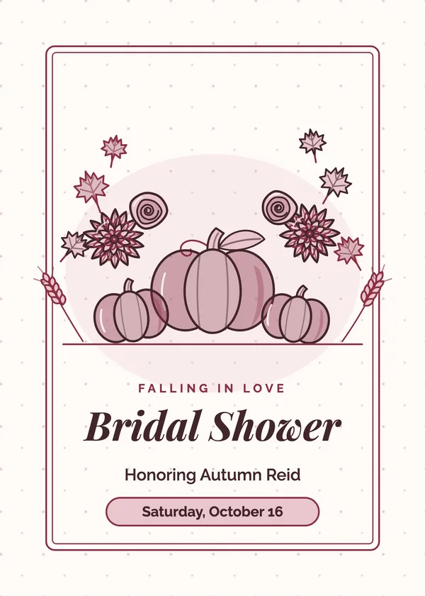 Autumn Pumpkins — Fall bridal shower invitation