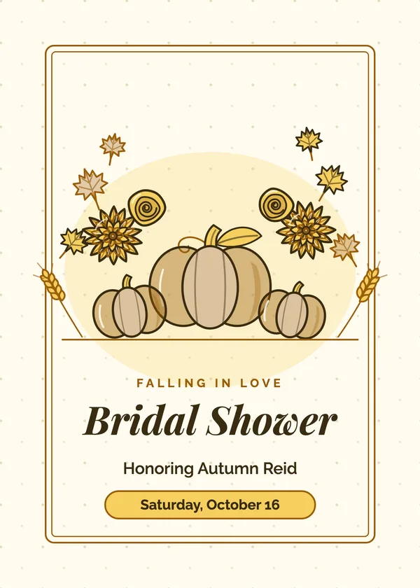 Autumn Pumpkins — Fall bridal shower invitation