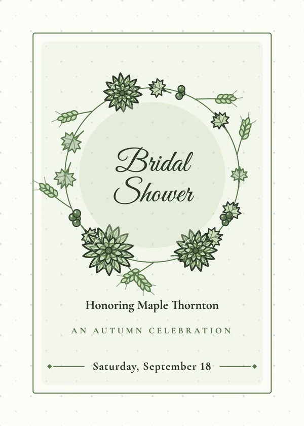 Fall Wreath — Fall bridal shower invitation