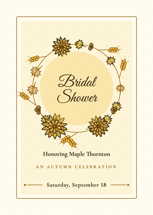 Fall Wreath — Fall bridal shower invitation