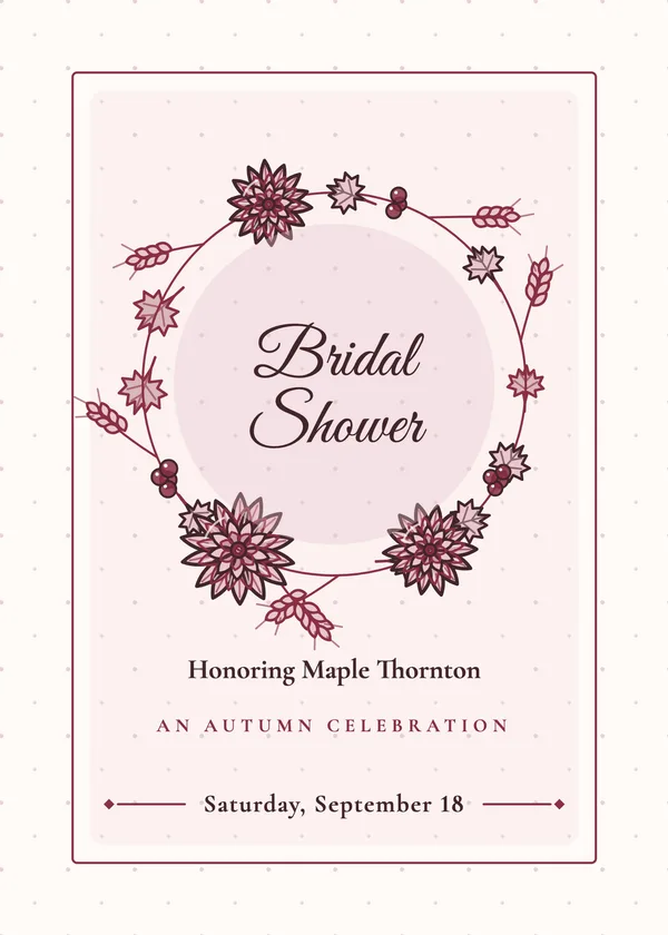 Fall Wreath — seasons & destinations bridal shower invitation