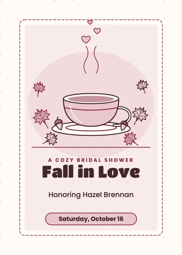 Fall in Love — Fall bridal shower invitation