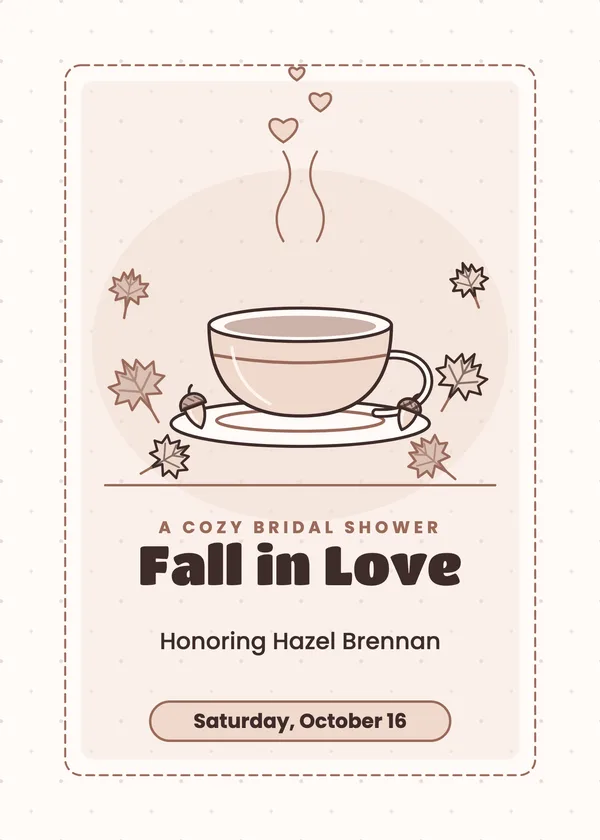 Fall in Love — Fall bridal shower invitation