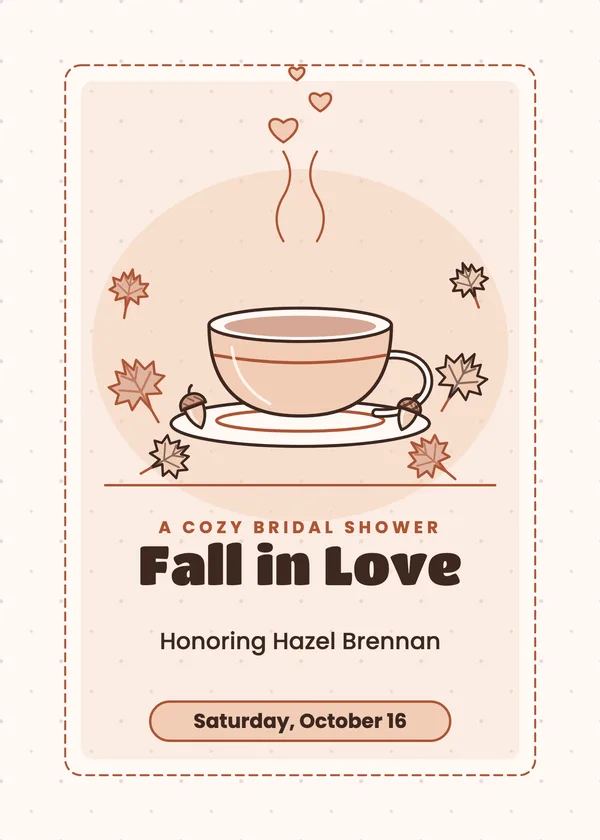 Fall in Love — Fall bridal shower invitation