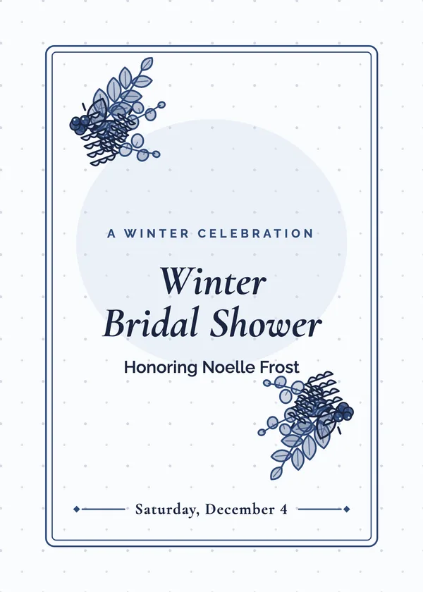 Winter Greenery — Winter & Holiday bridal shower invitation