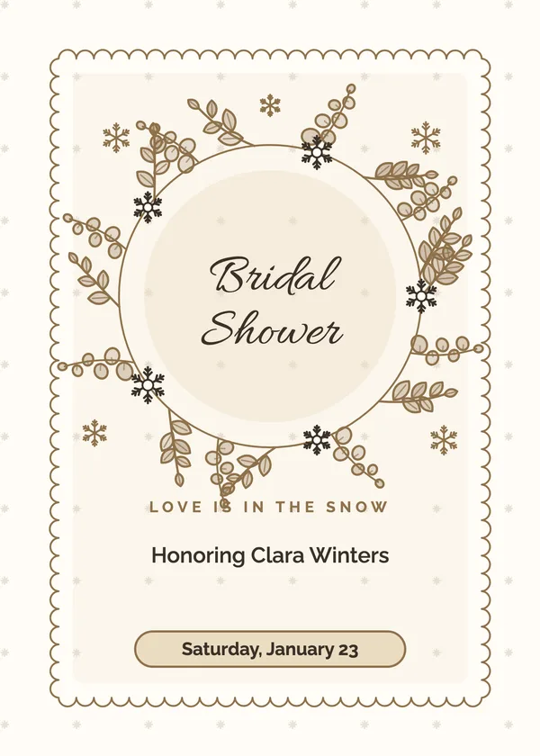Frosted Wreath — Winter & Holiday bridal shower invitation