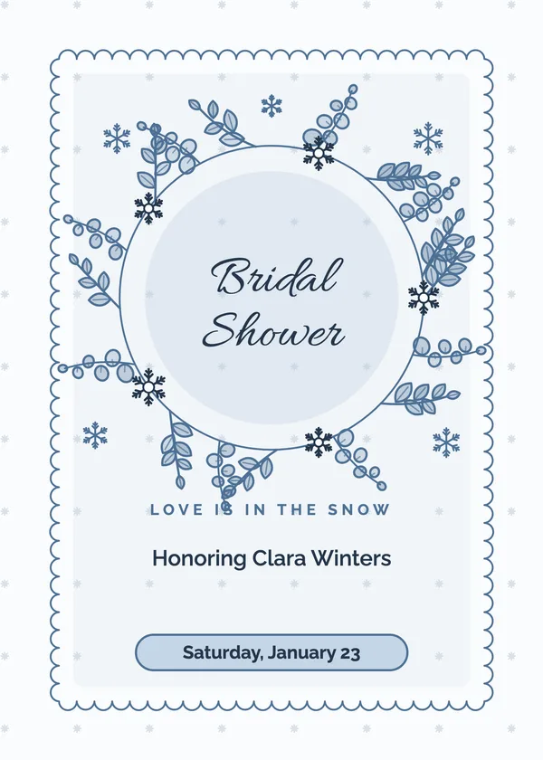 Frosted Wreath — Winter & Holiday bridal shower invitation