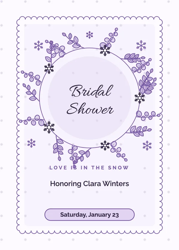 Frosted Wreath — Winter & Holiday bridal shower invitation