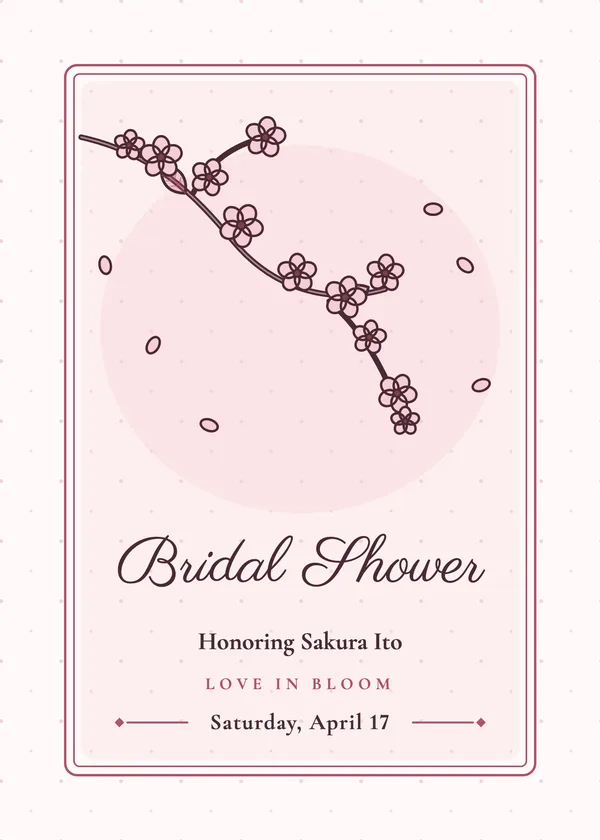 Cherry Blossoms — Spring & Summer bridal shower invitation