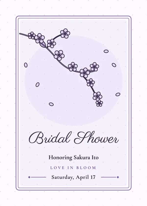 Cherry Blossoms — Spring & Summer bridal shower invitation