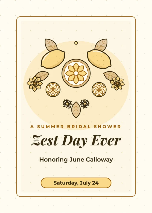 Summer Citrus — Spring & Summer bridal shower invitation