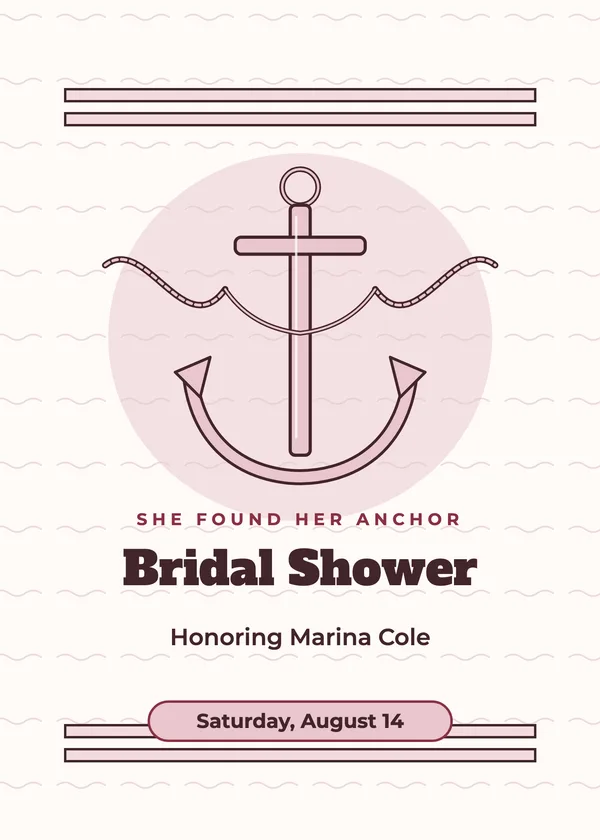 Anchor & Rope — Beach & Nautical bridal shower invitation
