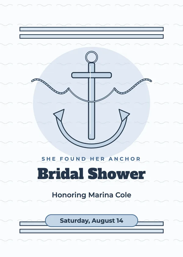 Anchor & Rope — Beach & Nautical bridal shower invitation
